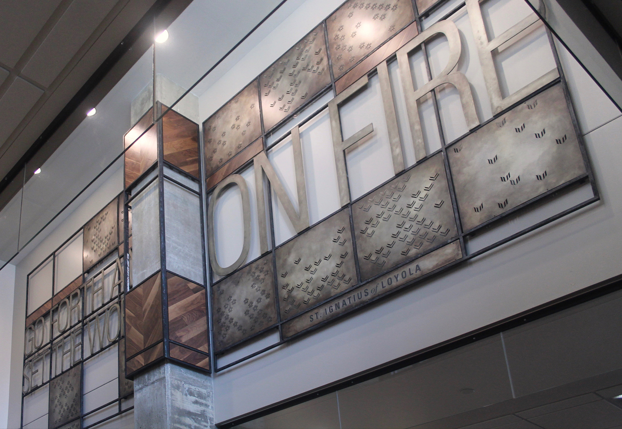 Marquette, University, Education, Environmental, Graphics, Donor wall, Experience, Design, Pattern, Metal, Wild Commons